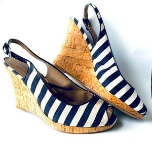 Ann Taylor Nautical Striped Wedges
